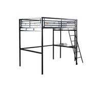 Lit mezzanine CASUAL II - 140 x 190 cm - plateforme bureau - Anthracite