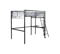 Lit mezzanine CASUAL II - 140 x 190 cm - plateforme bureau - Anthracite