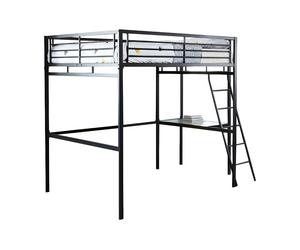 Lit mezzanine CASUAL II - 140 x 190 cm - plateforme bureau - Anthracite