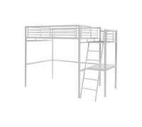 Lit mezzanine CASUAL II - 140 x 190 cm - plateforme bureau - Blanc