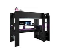 Lit mezzanine combiné enfant LED Gamer ONLINE 90 200 cm mat Sommier inclus PARISOT G