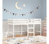 Vidaxl Lit Mezzanine Enfants Échelle Blanc 80x200 Cm Bois Pin Massif Blanc