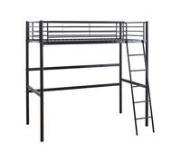 Lit mezzanine en métal ""Alora"" - 90 x 190 cm - Noir