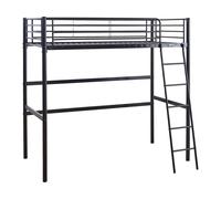 Lit mezzanine en métal ""Alora"" - 90 x 190 cm - Noir