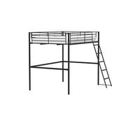 Lit mezzanine en métal ELIOT - Noir - Sommier inclus - 140 x 200 cm