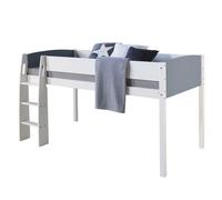 Homestyle4u Lit mezzanine pour enfants 90 x 200 cm blanc – échelle moderne