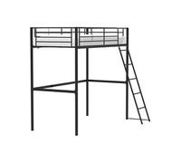 Lit mezzanine enfant ELIOT en métal 90 190cm avec sommier inclus Noir