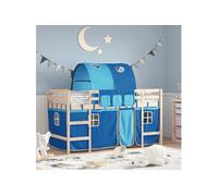 Vidaxl Lit Mezzanine Enfants Avec Tunnel Bleu 90x190cm Bois Pin Massif Marron