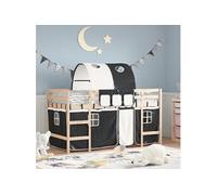 vidaXL Lit Mezzanine Enfants et Tunnel, Lit Surélevé pour Enfants avec Échelle, Meuble de Rangement Chambre, Moderne, Blanc 3207000