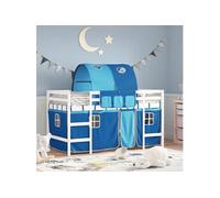 vidaXL Lit Mezzanine Enfants et Tunnel, Lit Surélevé pour Enfants avec Échelle, Meuble de Rangement Chambre, Moderne, Bleu 3206995