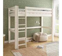 Lit Mezzanine Extra-solide En Bois Massif Hercule Blanc 90X200
