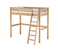 Lit mezzanine gain de place 90x200 en hêtre verni avec accessoires au choix