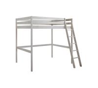 Lit mezzanine GEDEON II - 140 x 190 cm - Pin massif - Blanchi