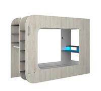 Lit mezzanine Graham avec bureau gamer 90x200cm - pin