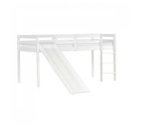Lit Mezzanine Lattes, Chelle Et Toboggan 90x200 Cm