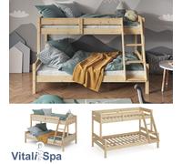 Lit mezzanine Lit superposé Lit pour enfant Everest naturel 120x200 cm VitaliSpa