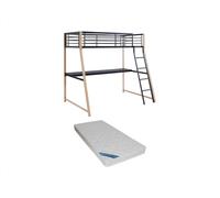 Lit mezzanine MALICIA - 90 x 190 cm - bureau intégré - Noir et chêne + matelas Noir, Naturel clair https://www.fnac.com/mp46760824/Lit-mezzanine-MALICIA-90-x-190-cm-bureau-integre-Noir-et-chene-matelas/w-4?oref=5dd62b97-8606-39c2-f396-565693980c6f