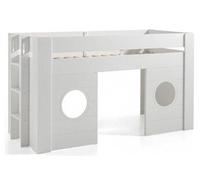 Vipack Lit Enfant Mezzanine en Bois Blanc Laqué 90 x 200 cm - Freya - FRHS9014