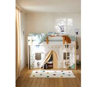 Lit mezzanine mi-hauteur enfant EVEREST blanc/bois TU
