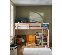 Lit mezzanine mi-hauteur enfant EVEREST rose TU