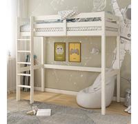 Lit Mezzanine Pin Massif Isidore Blanc 90X190