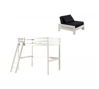 Lit mezzanine pino avec fauteuil