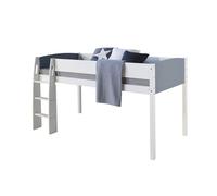 Homestyle4u 1845, Lit Superposé Lit Enfant 90x200 avec Chelle Lit de Jeunesse Blanc Gris