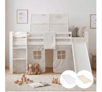 Lits mi-haut 90x200 cm avec Toboggan Matelas