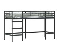 Lit mezzanine pour enfants - vidaXL - 90x190 cm - Noir - Métal - Design moderne - Espace fonctionnel