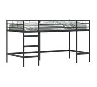 Lit mezzanine pour enfants - vidaXL - Noir - Métal - 90x200 cm - Design moderne - Espace fonctionnel