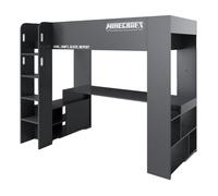 Lit Mezzanine - ROBA - Minecraft - Bureau intégré - Éclairage LED - Rangement optimisé