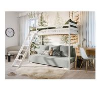 Lit Mezzaninne et Canape SAFINO 90 x 200 / 140 x 200 Blanc - gris