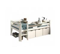 Lit Mi-Haut + 3 Rangements Avec Tablette