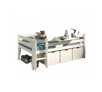 Lit mi-haut + 3 rangements avec tablette