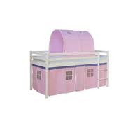 Lit mi-haut 90x200 cm avec sommier tunnel rose
