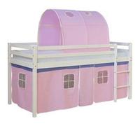 Lit mi-haut 90x200 cm avec sommier tunnel rose