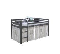 Lit mi-haut 90x200 cm Gris matelas