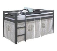 Lit mi-haut 90x200 cm Gris matelas Gris G