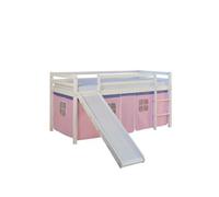 Lit mi-haut 90x200 cm rose sommier matelas
