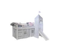 Lit mi-haut 90x200 étoiles tour matelas