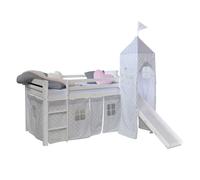 Lit mi-haut 90x200 étoiles tour matelas