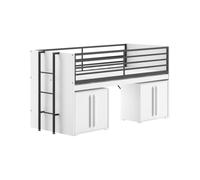 Lit mi-haut 90x200 sam blanc