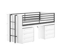 Vipack Lit mi-haut Sam 90x200 cm Blanc