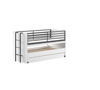 Lit mi-haut 90x200 sam blanc avec gigogne
