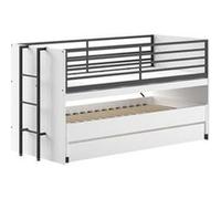 Lit mi-haut 90x200 sam blanc avec gigogne Gris G