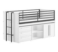 Lit mi-haut 90x200 sam blanc Gris