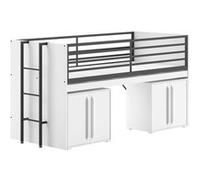 Lit mi-haut 90x200 sam blanc