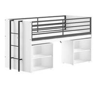 Lit mi-haut 90x200 sam blanc Gris