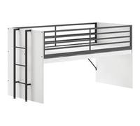 Lit mi-haut 90x200 sam blanc Gris