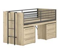 Lit mi-haut 90x200 sam nat-noir Marron G